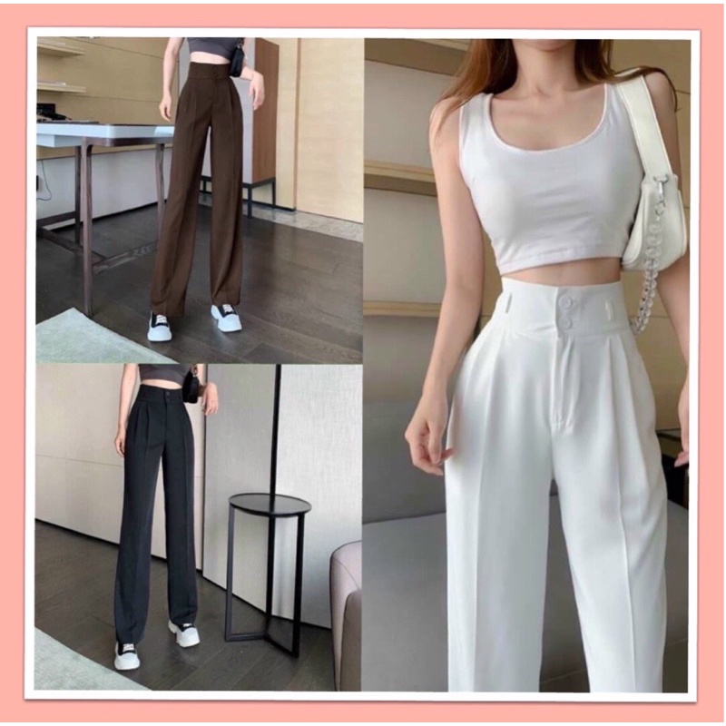 💥QUẦN SUÔNG 2 KHUY CẠP CAO HÁCH DÁNG M8888