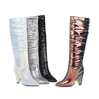 Giày boot cao gót size lớn 34-48 thiết kế mới quyến rũ thời trang theo phong cách âu mỹ cho nữ