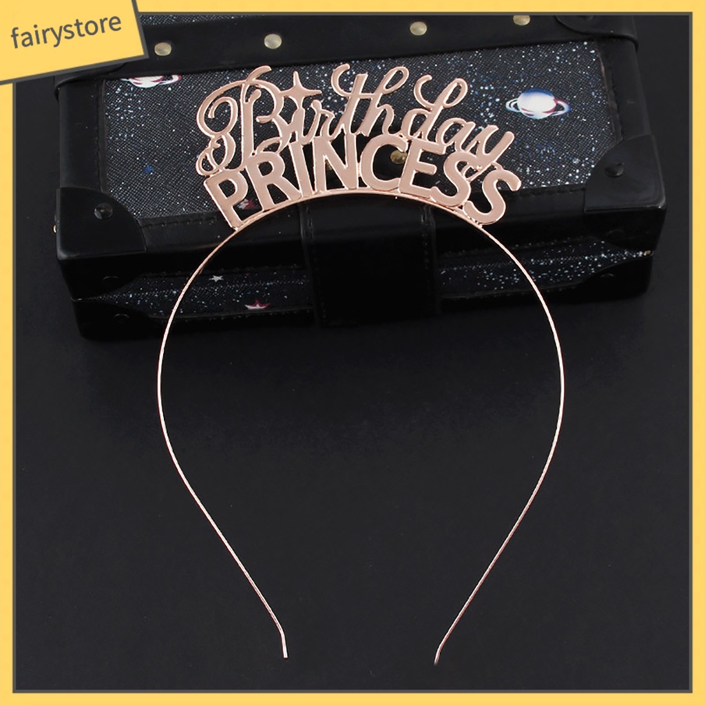 Băng Đô Cài Tóc Đính Đá Tạo Kiểu Chữ Happy Birthday Cho Bé Gái