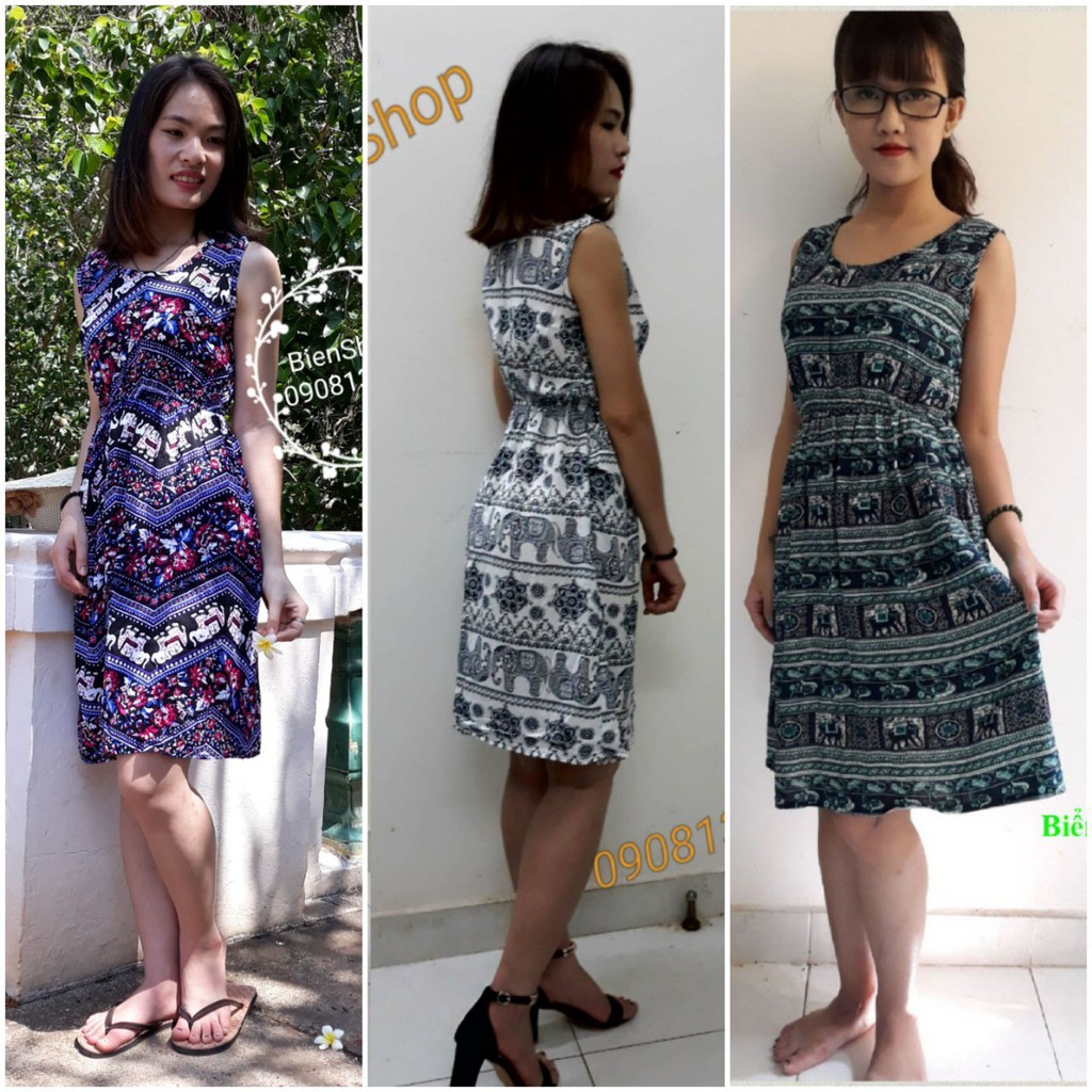 Đầm lanh hoa lá, thổ cẩm [trên 30 màu]