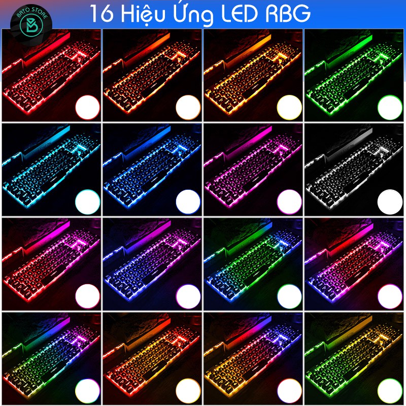 Combo Bộ Bàn Phím Gaming 1AC K002 (16 Hiệu Ứng Led RGB), Tai nghe Gaming Led, Chuột Gaming Led G3Pro