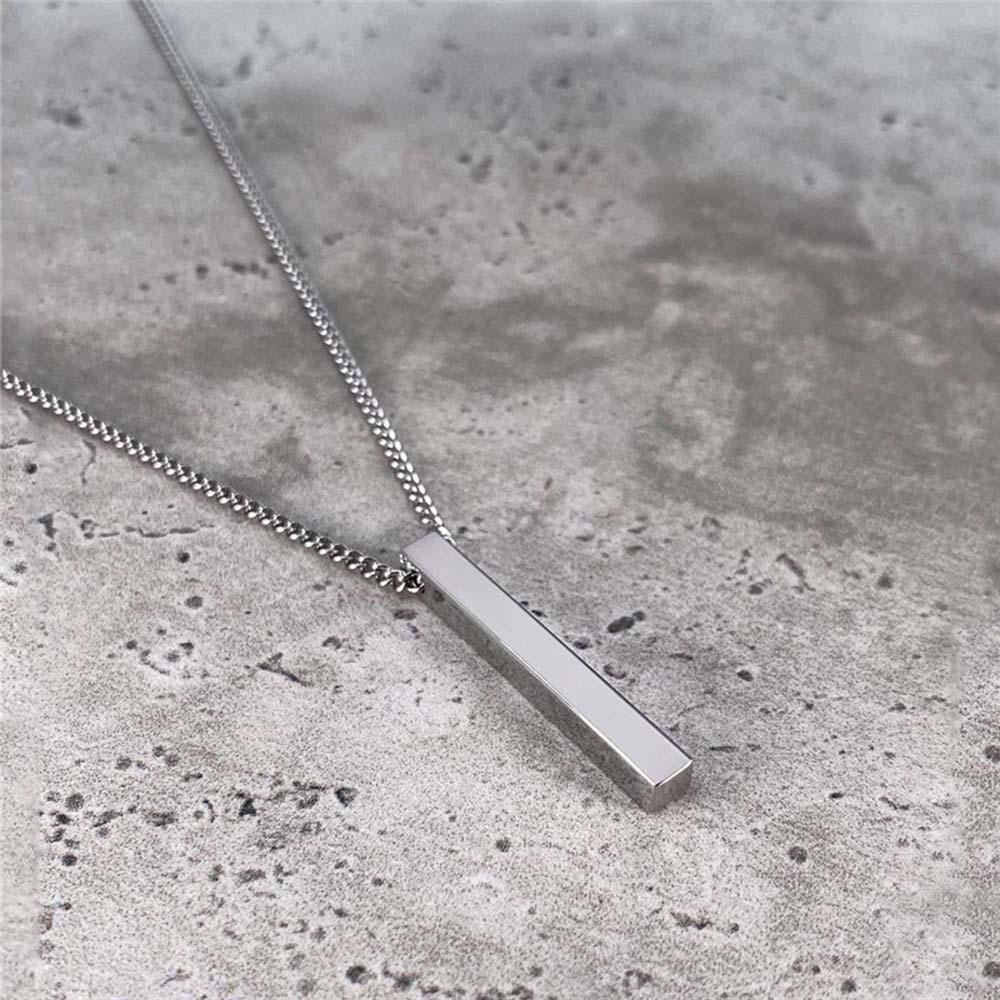 Vòng cổ Mặt Chữ Nhật In Chữ Glues Đơn Giản Hợp Thời Trang|Vòng cổ Inox Màu Đen Phong Cách Hip hop Cá Tính