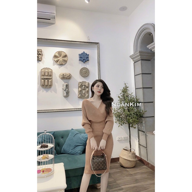 (HÀNG CAO CẤP)Set Váy Len dáng bo QCCC chất mịn đẹp thanh lịch sang trọng dự tiệc | BigBuy360 - bigbuy360.vn