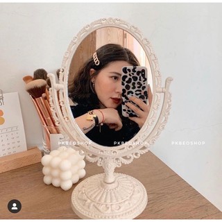 Gương để bàn cổ điển hình bầu dục phong cách Châu Âu