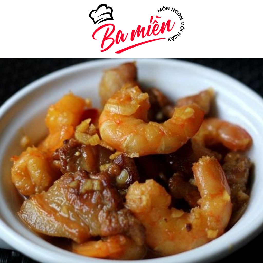 Tôm nõn hấp sơ to dai ngon khay 500gr  3M FOOD HS