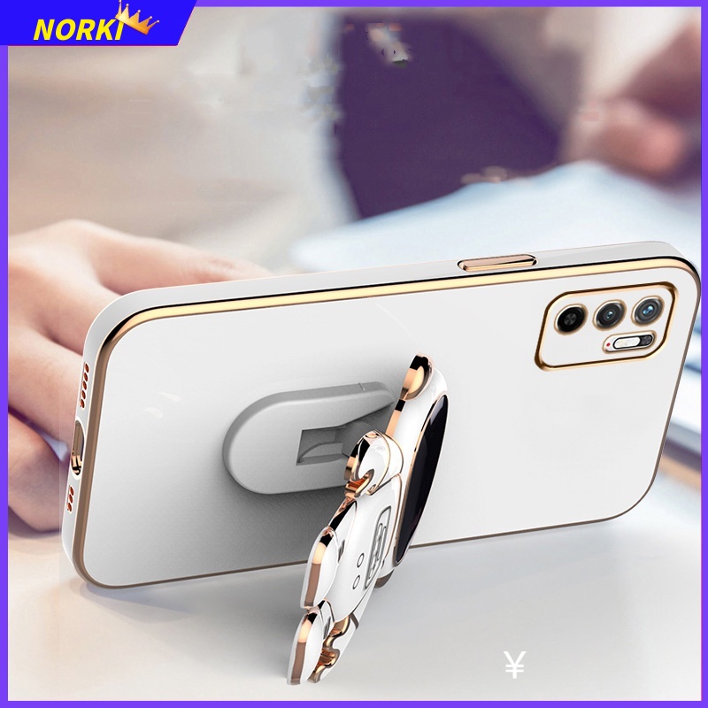 Ôp Điện Thoại Silicon Dẻo Tráng Gương Họa Tiết Phi Hành Gia 3d Kèm Giá Đỡ Cho xiaomi redmi note 12 11 10 pro 11s 10s Ốp