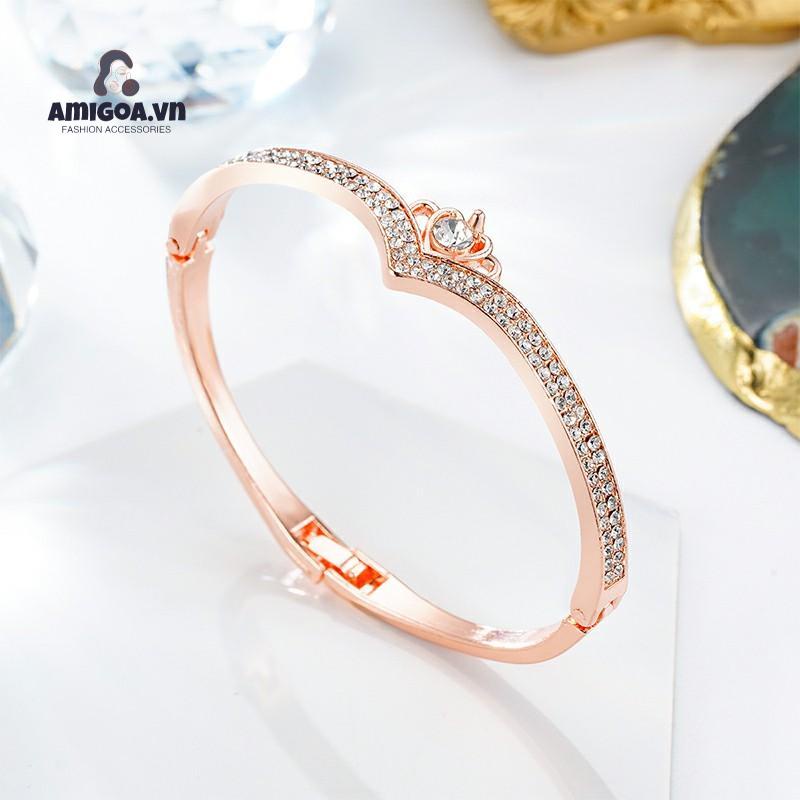 ✨✨Vòng Tay Đính Đá Kim Cương Hình Trái Tim Thời Trang Cho Nữ