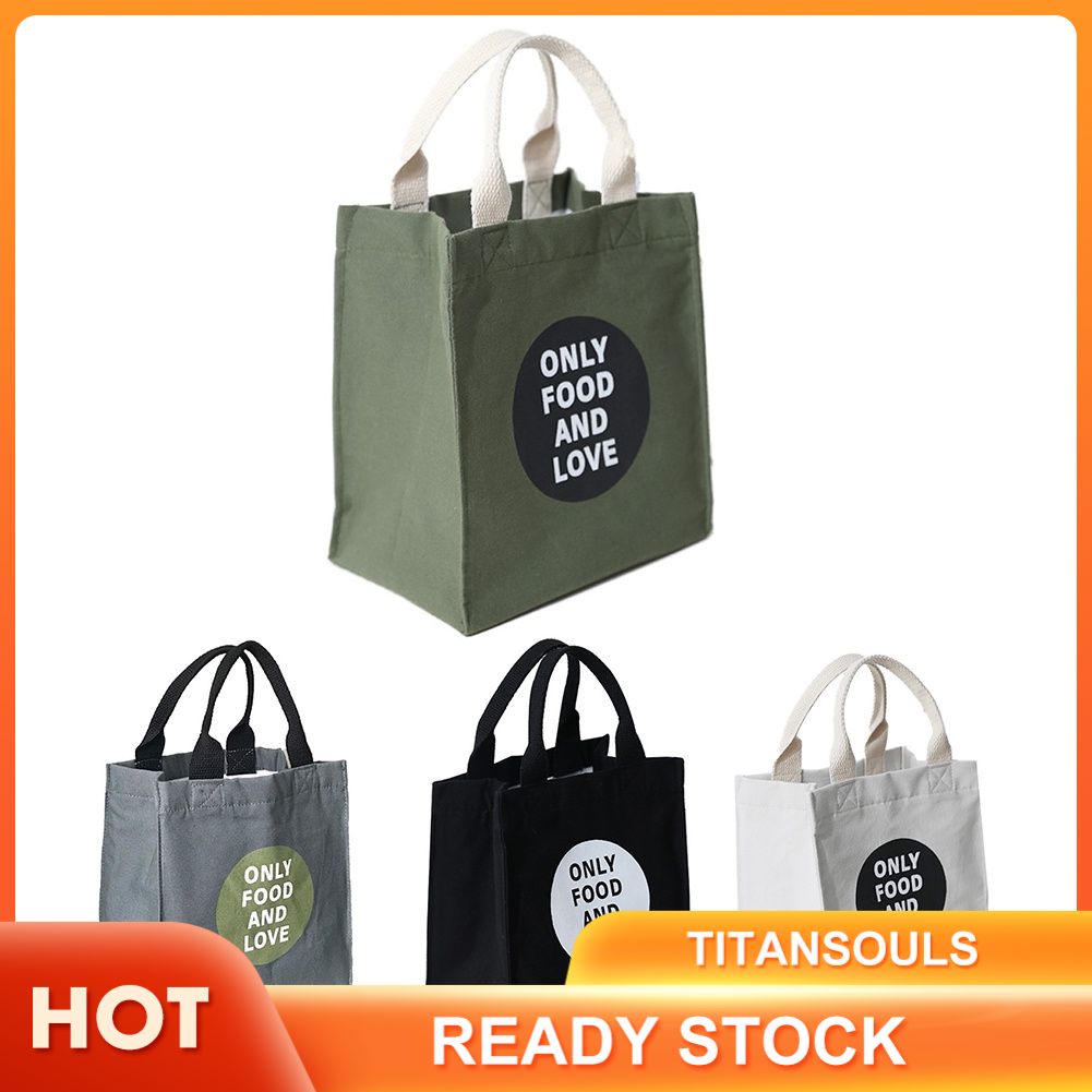 Túi đựng hộp cơm trưa bằng vải canvas cách nhiệt sức chứa lớn