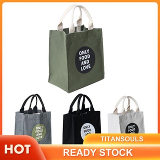 Túi đựng hộp cơm trưa bằng vải canvas cách nhiệt sức chứa lớn