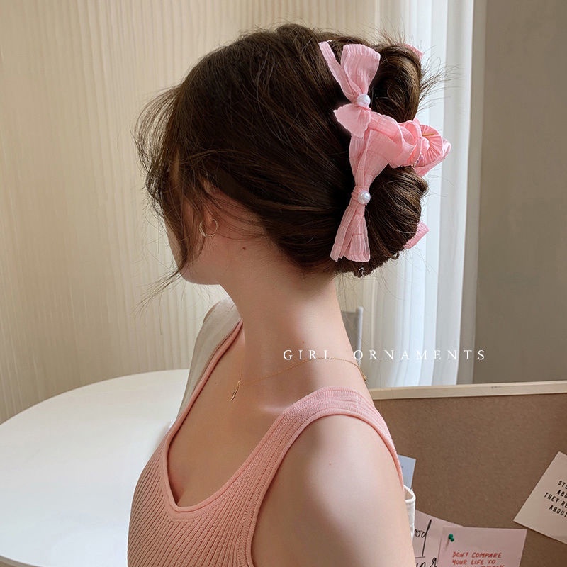 Jiashucheng Kẹp Tóc Hình Cá Mập Cỡ Lớn Màu Hồng Dễ Thương Thời Trang Mùa Hè Cho Bạn Gái