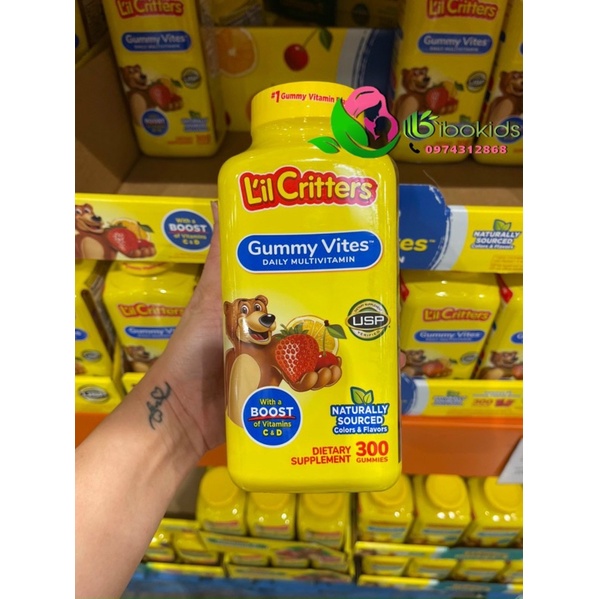 Kẹo Dẻo Bổ Sung Vitamin L'il Critters Gummy Vites Complete Multivitamin mẫu mới 300 viên