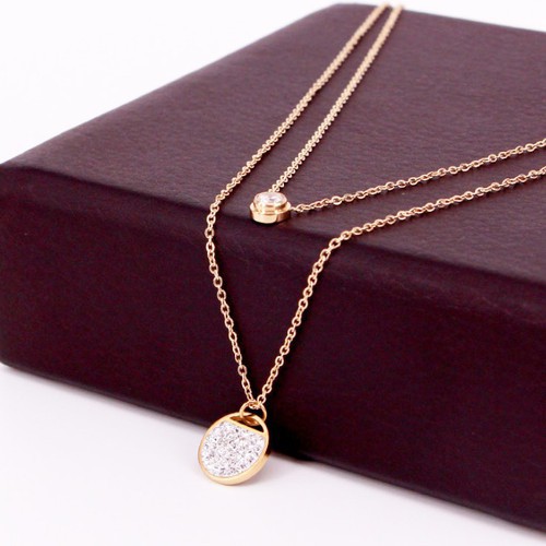 Dây Chuyền Nữ 2 Tầng Titan Ko Đen TT 2564