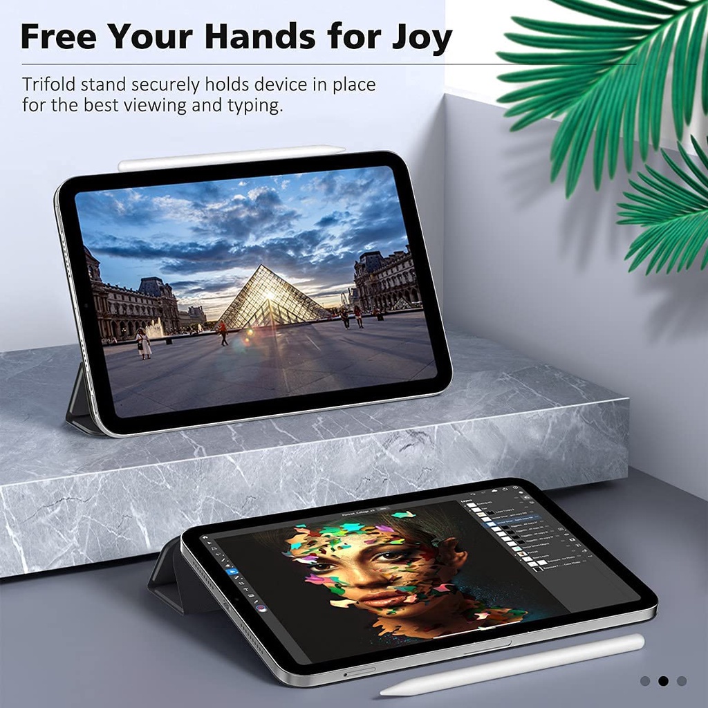 Bao Da Pu Máy Tính Bảng Nam Châm Thông Minh Cho Ipad Mini 6th Gen 8.3 &quot;2021 Ốp