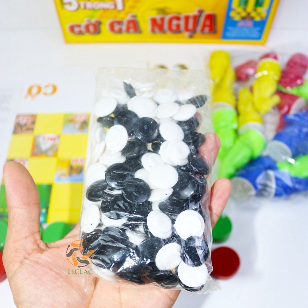 Bộ Cờ Cá Ngựa 5 TRONG 1 ĐẠI PHÁT TÀI - Bàn Cờ Cá Ngựa Lớn, Cờ Ca Rô, Cờ Vây, Cờ Thú, Cờ Đoán - Chợ Lớn Gíá sỉ
