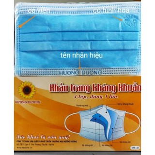 Khẩu trang kháng khuẩn 4 lớp Hướng Dương hộp 50 cái