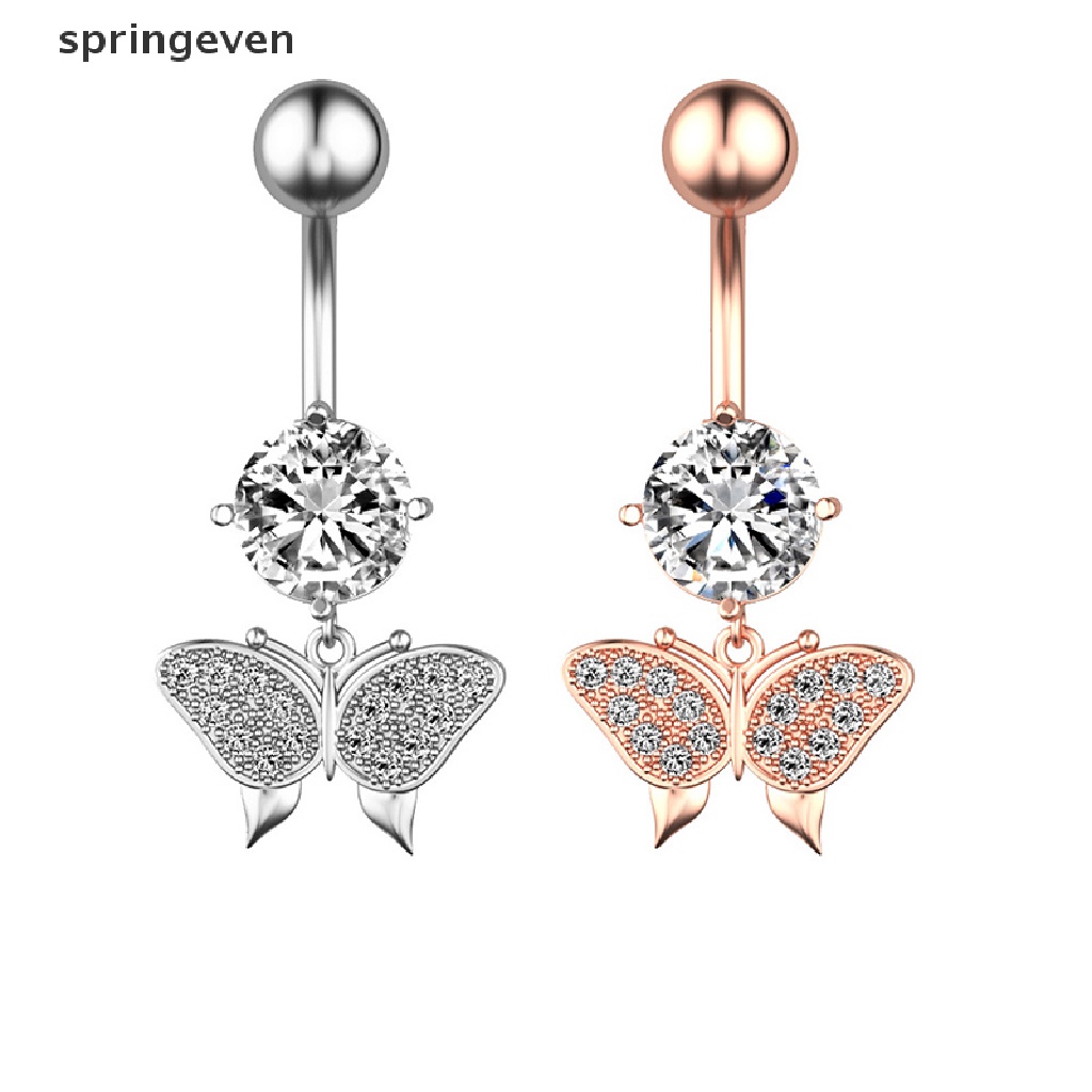 Khuyên RốN HìNh BướM ĐíNh Đá BằNg ThéP Không Gỉ