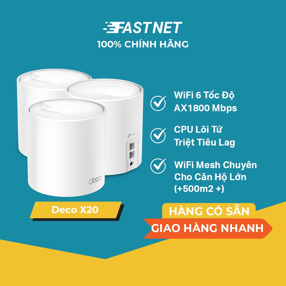Hệ Thống Wi-Fi Mesh Cho Gia Đình Deco X20 Chuẩn AX1800