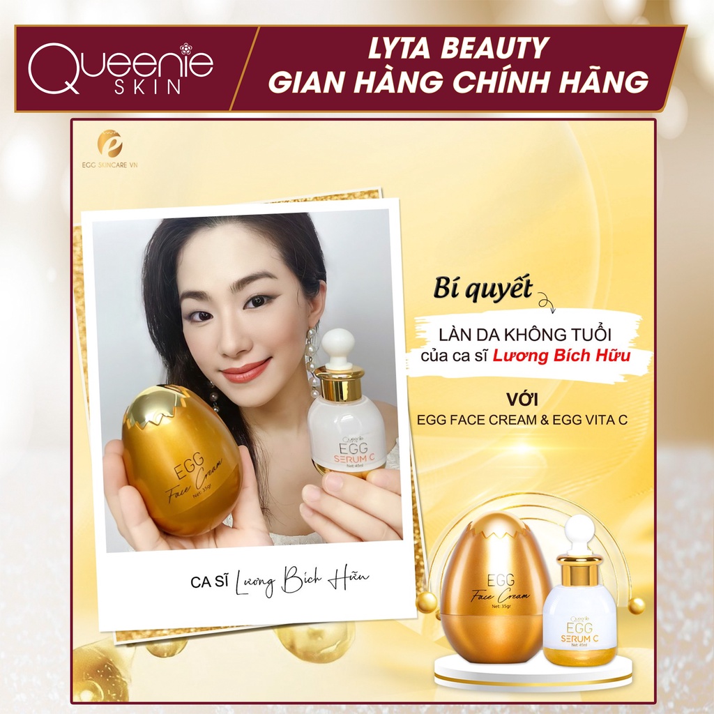 Combo Face Trứng + Vita C Queenie Skin