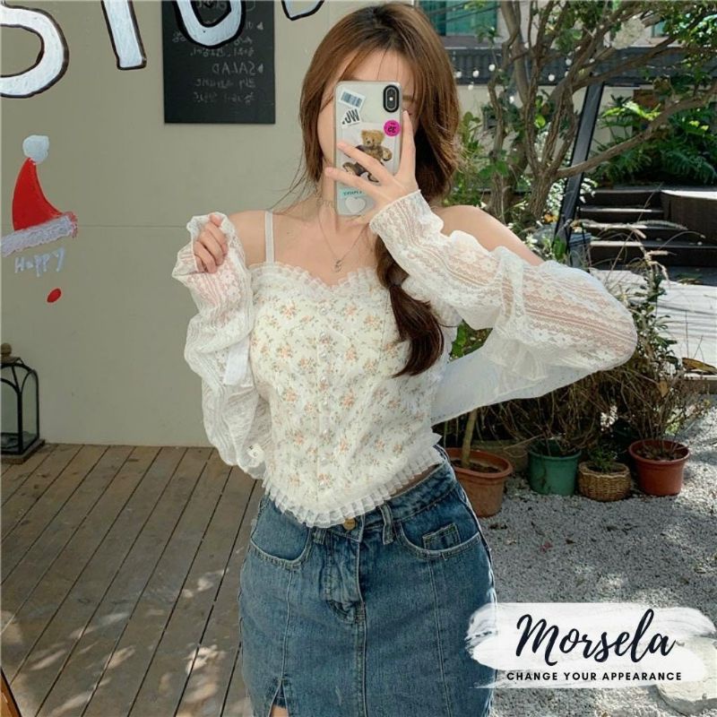 Bralete ren nữ – áo bra 2 dây đẹp ren hoa nhí tiểu thư đính ngọc dáng croptop nữ mẫu mới 2022 siêu xinh