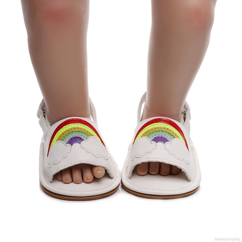 Xăng đan Đế Cao Su Mềm Chống Trượt Họa Tiết Cầu Vồng Dành Cho Bé Trai Bé Gái