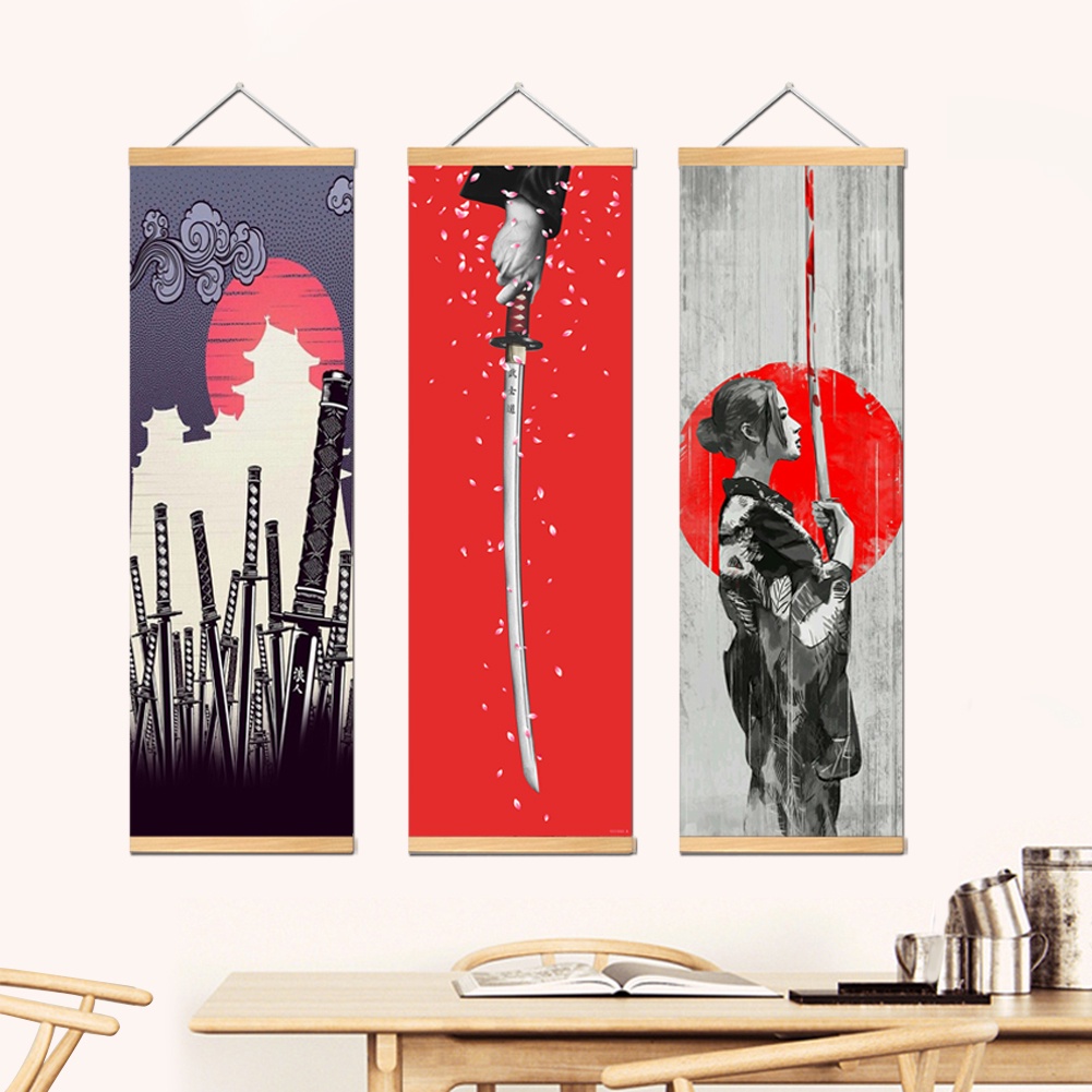 Tranh CuộN Treo TườNg Trang Trí HìNh Ukiyoe Guard samurai