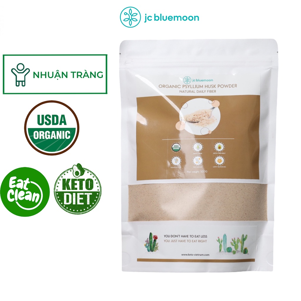 200G Bột Vỏ Hạt Mã Đề hữu cơ keto cải thiện táo bón ✅ JC BLUEMOON