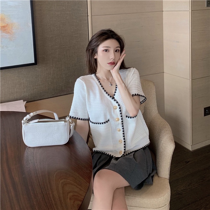 Áo Sơ Mi Ngắn Tay Phong Cách Hàn Quốc Cho Nữ