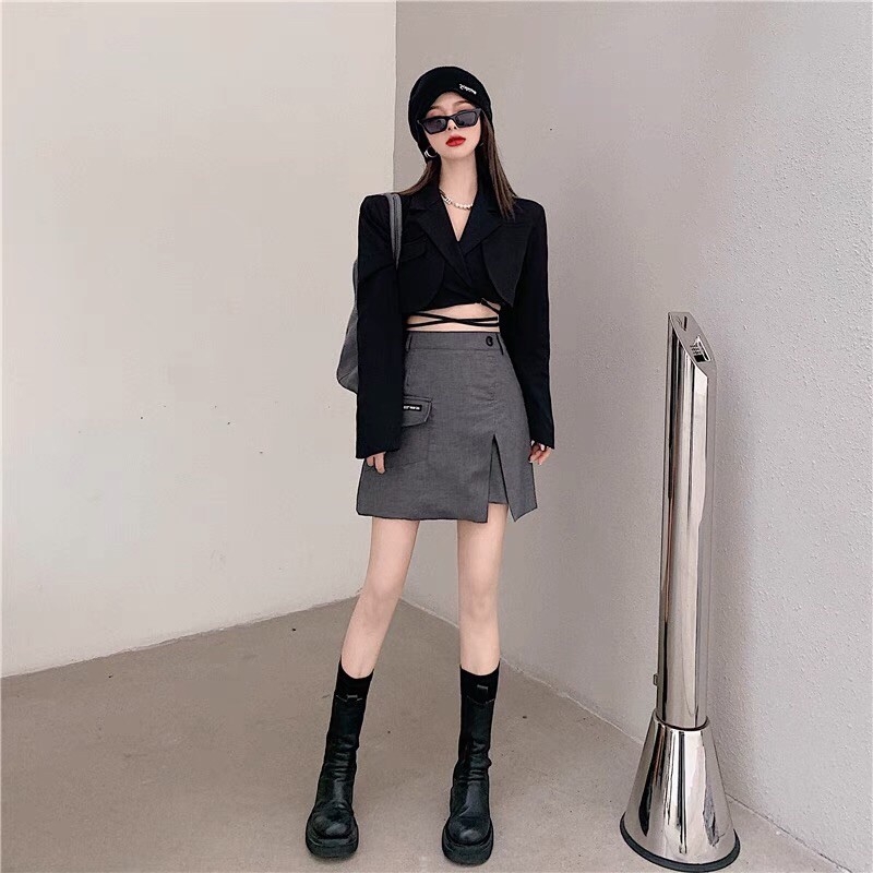ÁO CROPTOP BLAZER 🎀 PHỐI QUẦN LỬNG ỐNG SUÔNG 🎀 THỜI TRANG THANH LỊCH | BigBuy360 - bigbuy360.vn