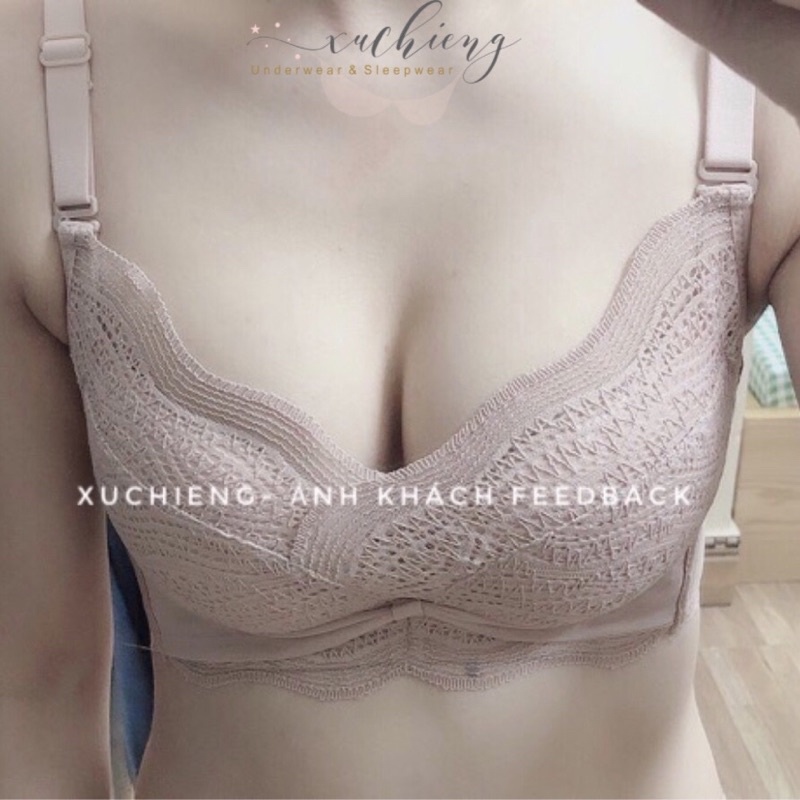 Áo lót Xuchieng đệm dày không gọng tạo khe nâng size hiệu quả cho nàng "hạt lép" với mút hình bàn tay êm ái 2021 | BigBuy360 - bigbuy360.vn