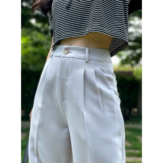 [Mã BMLTA50 giảm đến 50K đơn 99K] Quần dài ống suông đơn giản xếp 2 li trước thời trang GAGO màu xám GO3959