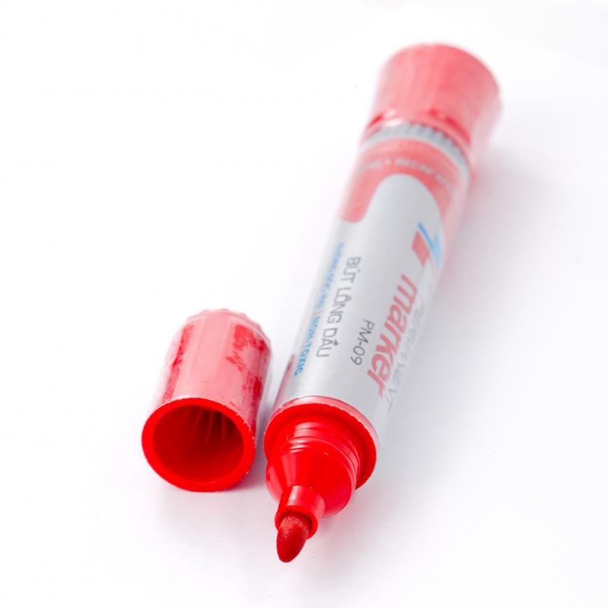 ( 1 Hộp 10 Cây ) Bút Lông Dầu Lớn PM09 Ngòi 0.8mm &amp; 6mm Thiên Long Camshop