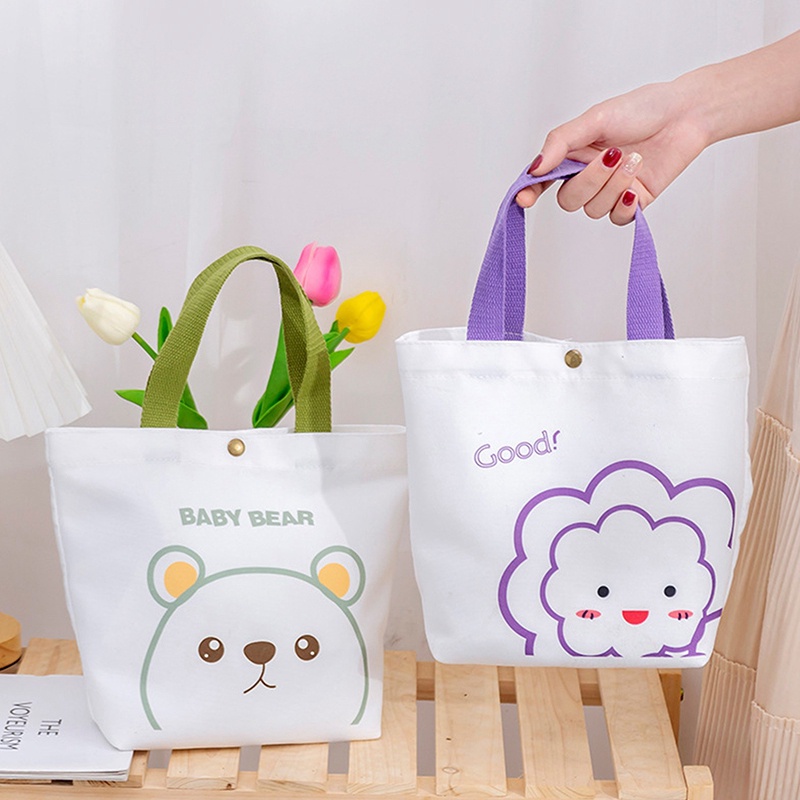 Lantern Cute Cartoon Mini Handbag Fashion Korean Style Small Shopping Bag For Girl Fresh Reusable Women Canvas Storage Tote Bag #6