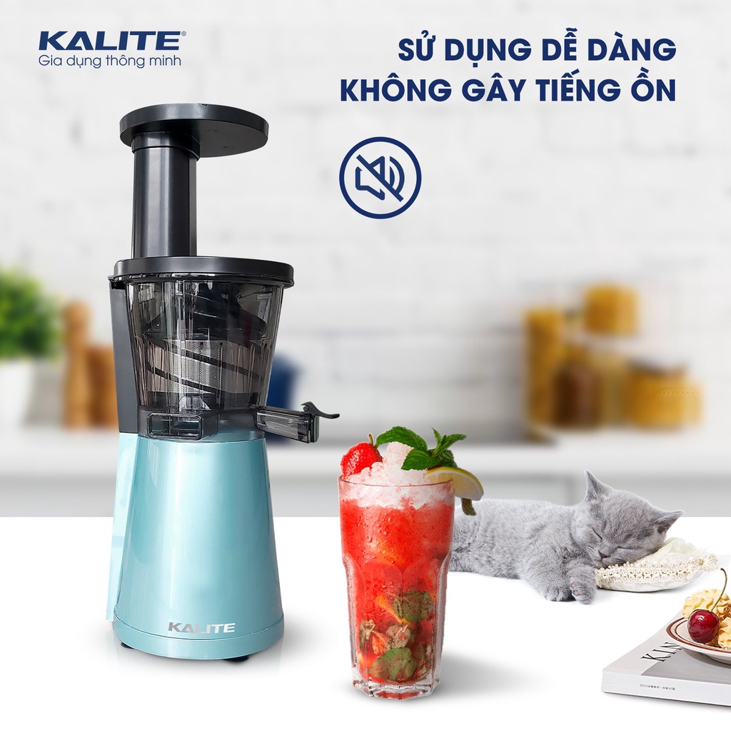 Máy ép chậm Kalite KL-530 Ép kiệt 98% không làm mất đi hương vị và giá trị dinh dưỡng của củ quả .Bảo hành 12