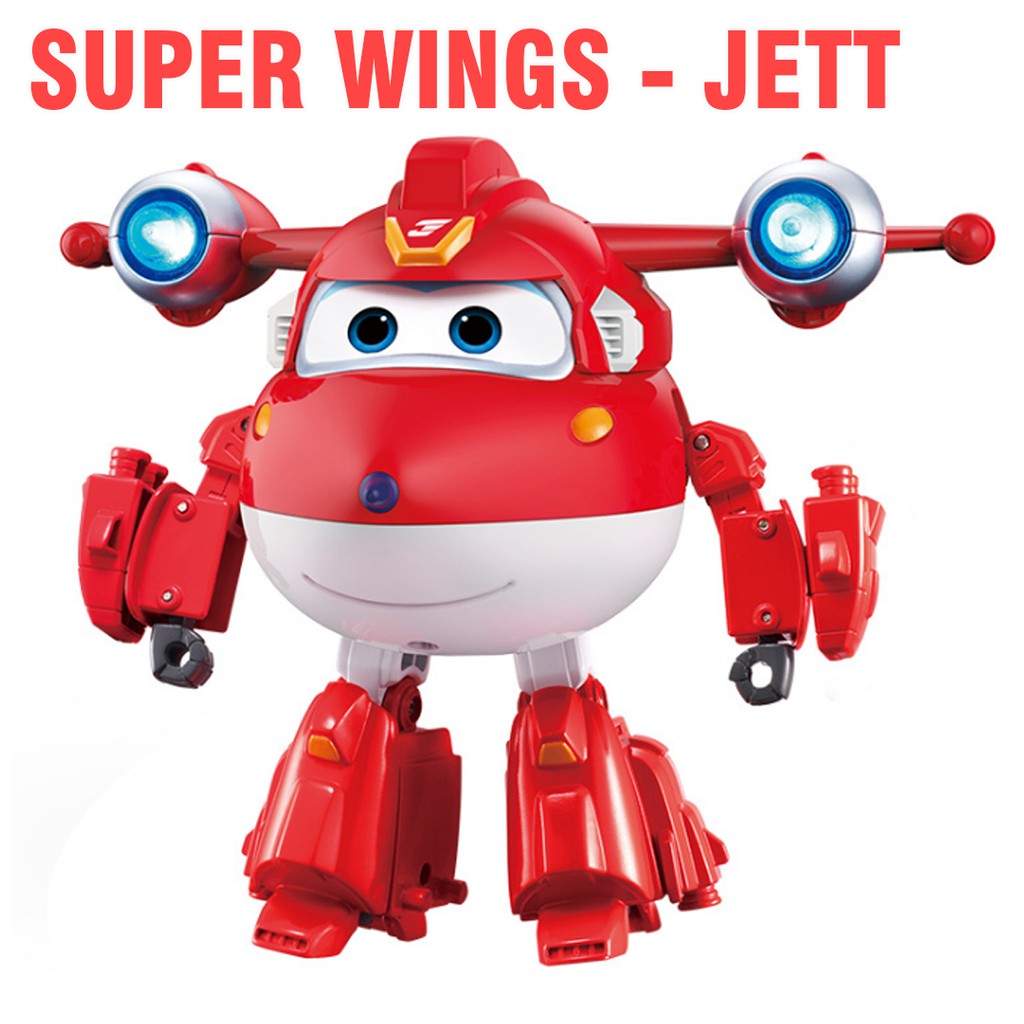Mô hình Jett siêu cấp cỡ lớn có đèn và âm thanh đồ chơi trẻ em super wings đội bay siêu đẳng