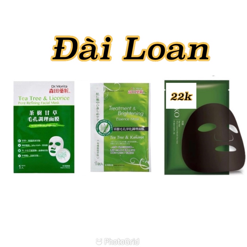 (Lẻ) Mặt nạ Dr Morita trà xanh và cam thảo Đài Loan