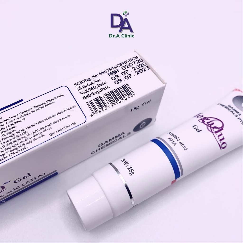 Megaduo Gel Gamma Chính Hãng 15g Chứa Azelaic Acid và AHA chấm mụn ngừa thâm dưỡng sáng da - Dr.A Clinic