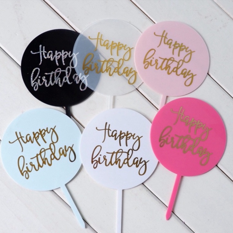 thẻ cắm bánh sinh nhật [FREESHIP❤️] Combo 10 chiếc meka đặc tròn trang trí bánh