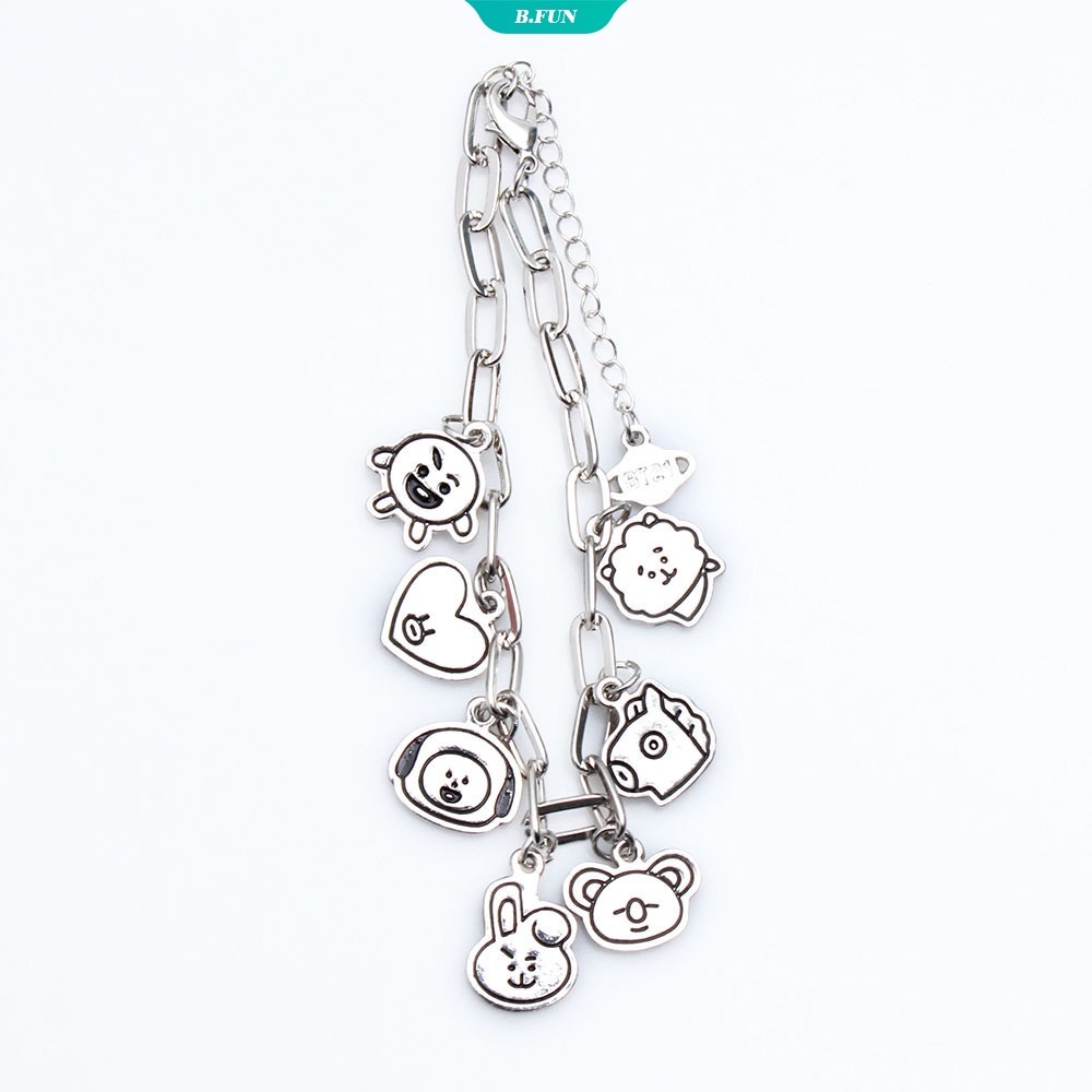 Vòng Tay Trang Sức Hoạt Hình BTS BT21 Bằng Hợp Kim A.R.M.Y