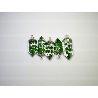 Mặt dây chuyền resin hoa khô handmade chốt bạc