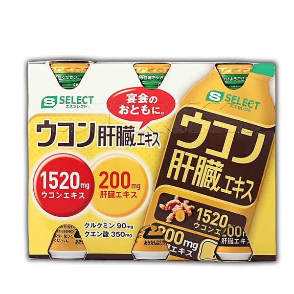 Nước Uống Hỗ Trợ Bảo Vệ Gan Và Tăng Cường Chức Năng Gan S Select Turmeric Liver Extract Drink Nhật Bản (6 Lọ x 100ml)