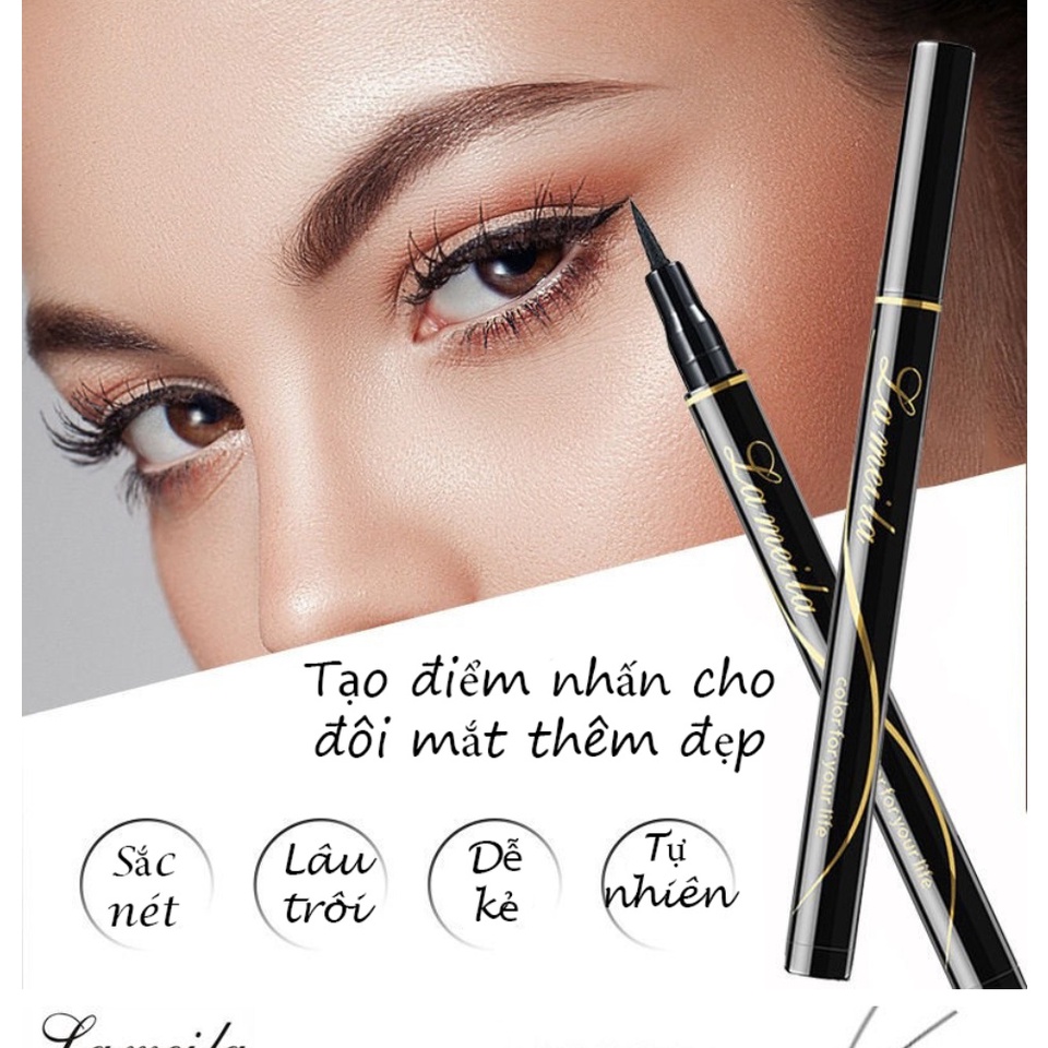 Bút kẻ mắt nước Lameila đậm nét không trôi hàng chính hãng Waterproof Liquid Eyeliner Pen