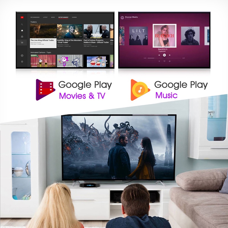 Tv box ram 4G Bộ nhớ 32G xem phim 6K tivi box hỗ trợ tìm kiếm bằng giọng nói bảo hành 12 tháng X10 PLUS android box