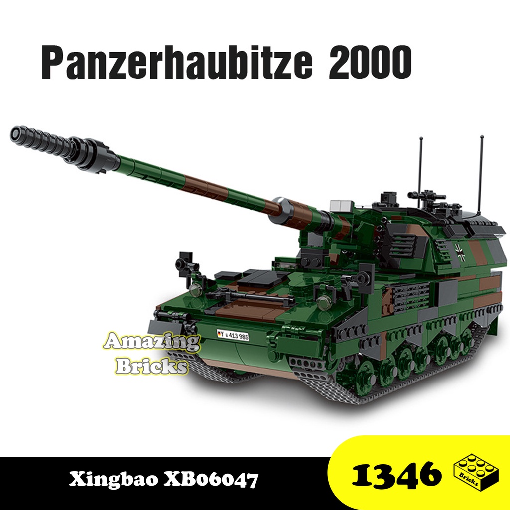 Đồ chơi Lắp Ráp Xe Tăng Đức Panzerhaubitze 2000, XB06047 Amored Tank Xếp hình thông minh [1346 Mảnh ghép]