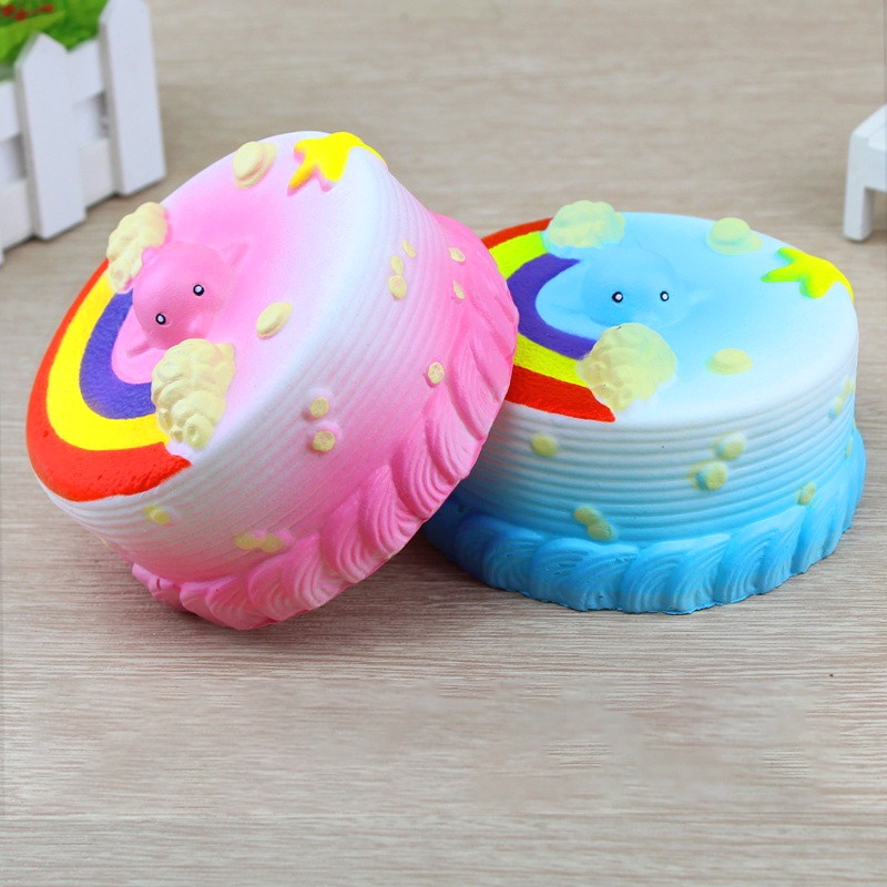 Squishy Lớn JUMBO Hình bánh cá heo cầu vồng Đồ Chơi Xốp Giảm Stress Hình mềm mịn dễ Thương đàn hồi Cho Bé