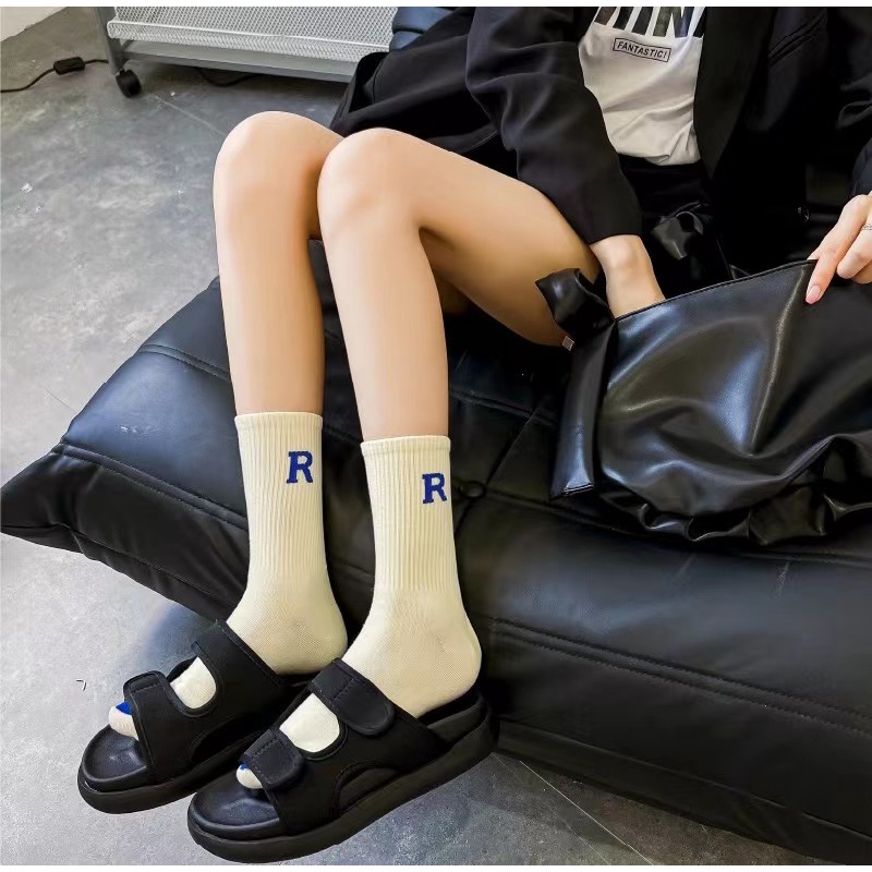 Vớ Cotton Cổ Cao Co Giãn Thời Trang Thu Đông Dành Cho Nữ