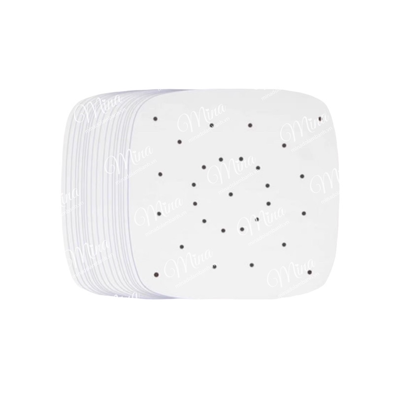 Giấy Nến Vuông đục lỗ dùng trong nồi chiên không dầu 100 tờ