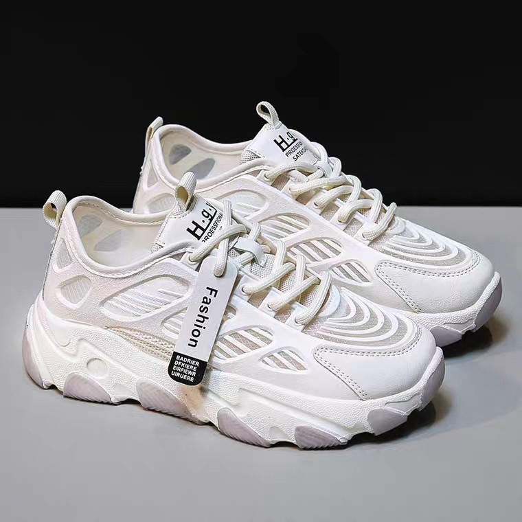 [GIÀY MÙA HÈ MỚI 2020] Giày thể thao nữ 700V3 màu trắng/kem lưới thoáng chân nâng độn đế 5cm đẹp hot trend đi mưa đi học | BigBuy360 - bigbuy360.vn