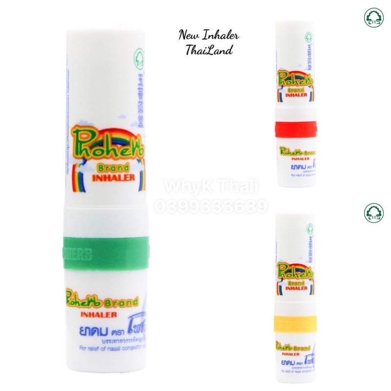 [Thơm mạnh] Ống hít mũi cầu vồng Phoherb Inhaler Mùi bạc hà thơm dễ chịu