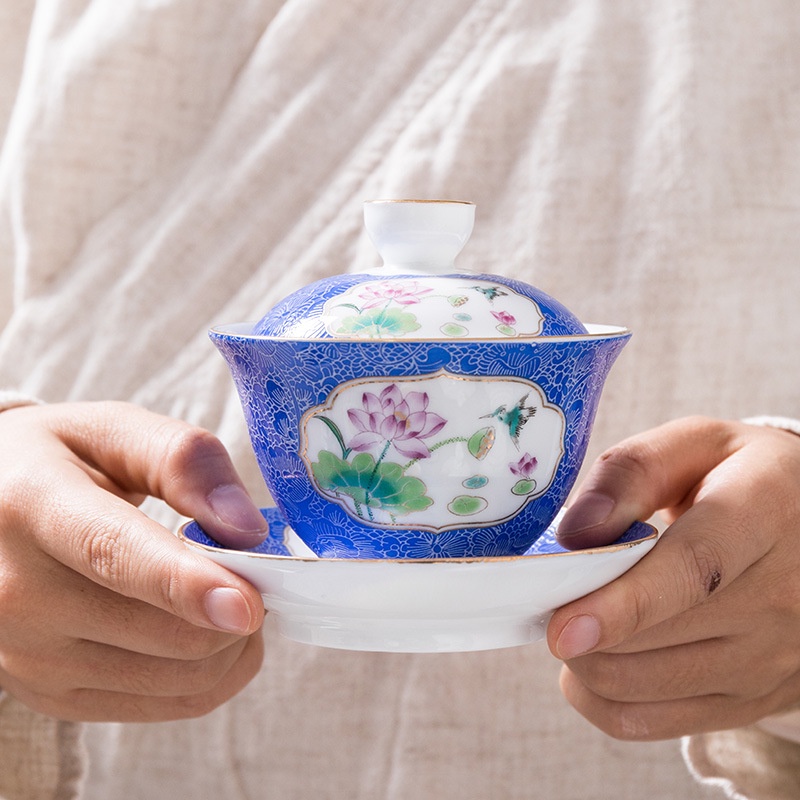 Chén Khải sứ trắng Bạch Định thấu quang 150 ml