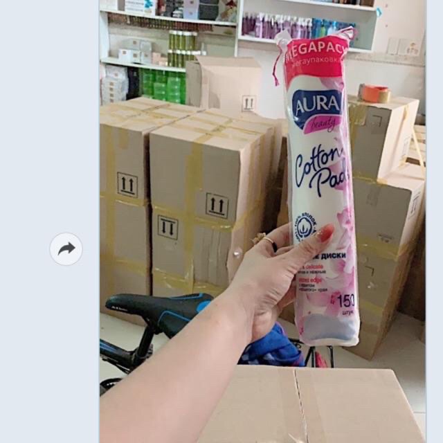 10 cây bông tẩy trang AURRA chính hãng 150 miếng bông